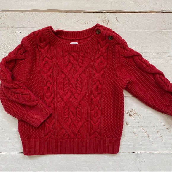 Baby Gap Red Cable  Knit Sweater - Picture 5 of 5